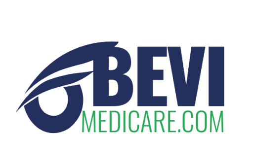 BEVI Medicare Byrds Eye View Insurance Logo Blue Green bird eye symbol
